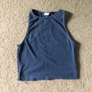 Blue Wild Pearl Razor Back Crop Top